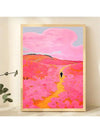 Spring Blooms: Pink Floral Landscape Canvas Art for Vibrant Home Decor