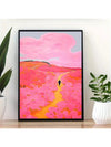 Spring Blooms: Pink Floral Landscape Canvas Art for Vibrant Home Decor