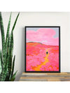 Spring Blooms: Pink Floral Landscape Canvas Art for Vibrant Home Decor