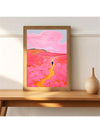 Spring Blooms: Pink Floral Landscape Canvas Art for Vibrant Home Decor