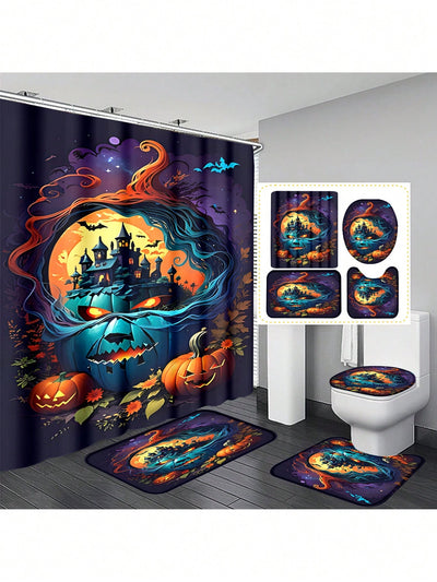 Spooky and Stylish: Halloween Ghost Themed Shower Curtain Set