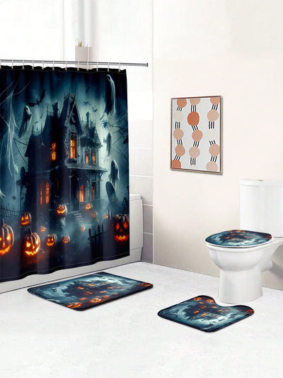 Spooky and Stylish: Halloween Ghost Themed Shower Curtain Set