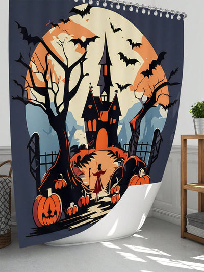 Spooky and Stylish: Halloween Ghost Themed Shower Curtain Set