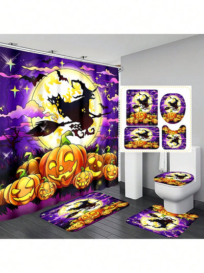 Spooky and Stylish: Halloween Ghost Themed Shower Curtain Set