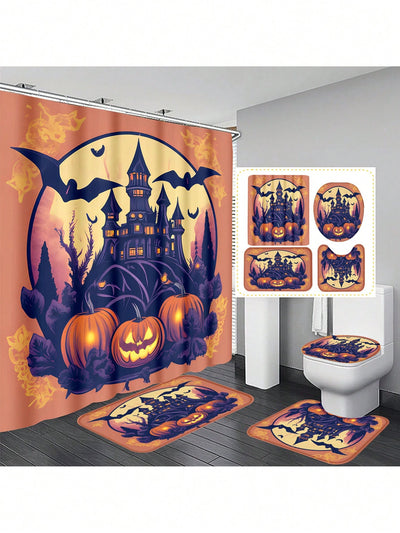 Spooky and Stylish: Halloween Ghost Themed Shower Curtain Set