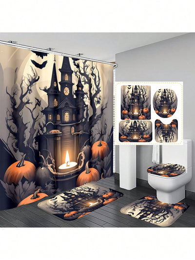 Spooky and Stylish: Halloween Ghost Themed Shower Curtain Set