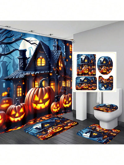 Spooky and Stylish: Halloween Ghost Themed Shower Curtain Set