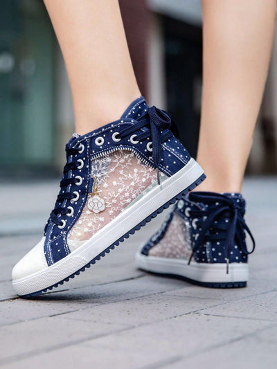 Summer Vibes: Floral Pattern Casual High Top Sneakers for Women