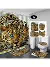 Wild Safari Bathroom Décor Set: Leopard & Tiger Shower Curtain with Matching Accessories