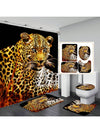 Wild Safari Bathroom Décor Set: Leopard & Tiger Shower Curtain with Matching Accessories