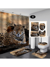 Wild Safari Bathroom Décor Set: Leopard & Tiger Shower Curtain with Matching Accessories