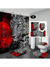 Wild Safari Bathroom Décor Set: Leopard & Tiger Shower Curtain with Matching Accessories