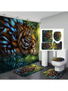 Wild Safari Bathroom Décor Set: Leopard & Tiger Shower Curtain with Matching Accessories