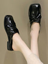 Chic and Trendy Bow Knot Square Toe Mule Shoes in Versatile Black for Outings