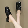 Chic and Trendy Bow Knot Square Toe Mule Shoes in Versatile Black for Outings