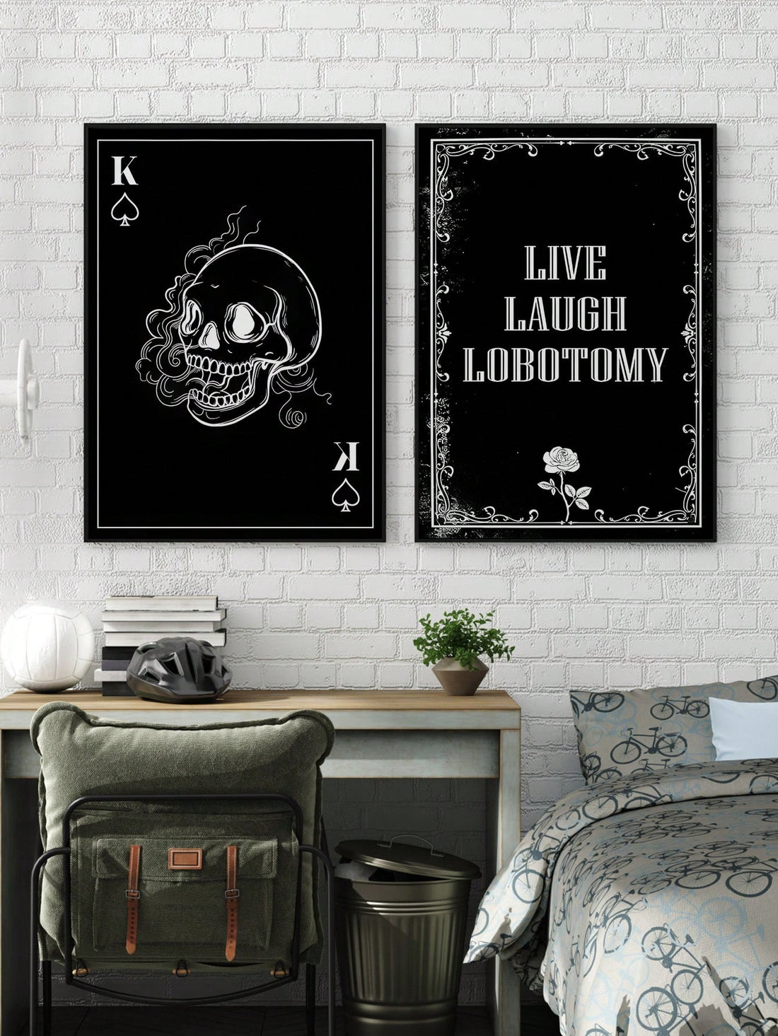Create a spooky atmosphere in your living room or bedroom with our Halloween Skull Black and White Canvas Wall Art Set. Made from high-quality materials, this set is the perfect addition to your Halloween decor. With its modern design, it will surely add a touch of elegance to any room.