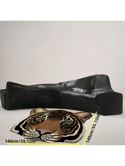 Cozy Safari: Plush Animal-Shaped Anti-Slip Floor Mat - Leopard & Tiger Design