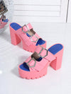 Women's Summer Chic One-Strap Fishmouth Slip-On Sandals with High Heel Platform