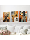 Modern African Bohemian Canvas Art Set - 3 Unframed Abstract Prints for Stylish Home & Office Decor