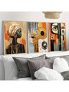 Modern African Bohemian Canvas Art Set - 3 Unframed Abstract Prints for Stylish Home & Office Decor