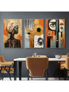 Modern African Bohemian Canvas Art Set - 3 Unframed Abstract Prints for Stylish Home & Office Decor