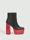 Square Toe Chunky Heel Party Ankle Boots - Waterproof and Embroidered for Fashionable Casual Outdoor Wear