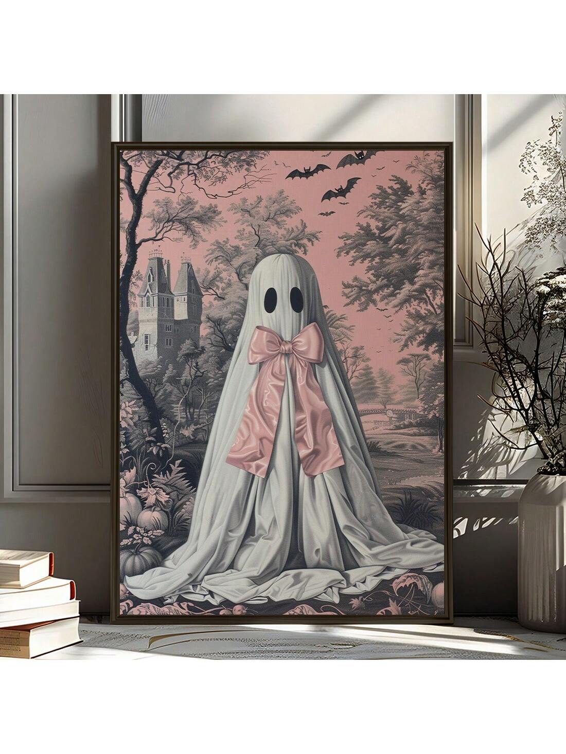 Add some spooky chic to your home decor with our Lolita Ghost Halloween Fashion Canvas Poster. Made with high-quality materials, this poster features a stylish design that will elevate any room. Perfect for the upcoming holiday, this poster will add a touch of Halloween charm to your home.
