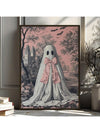 Spooky Chic: Lolita Ghost Halloween Fashion Canvas Poster for Stylish Home Decor