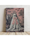 Spooky Chic: Lolita Ghost Halloween Fashion Canvas Poster for Stylish Home Decor