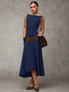 Elegant Summer Maxi Dress: Asymmetric Hem Sleeveless Style for Women