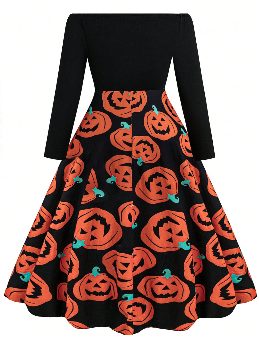 Get ready to slay this Halloween with our Chic Plus Size Off-Shoulder Midi Dress! Featuring a playful pumpkin print, this dress will make you the life of any celebration. The off-shoulder design adds a touch of sass, while the midi length keeps it classy. Perfect for all Halloween festivities. Get it now!