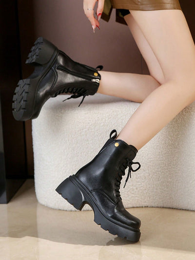 Elevate Your Style with New Fashion Chunky Heel Short Boots for Women