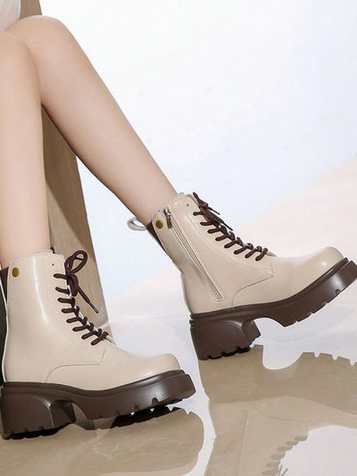 Elevate Your Style with New Fashion Chunky Heel Short Boots for Women