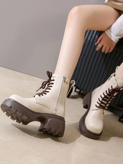 Elevate Your Style with New Fashion Chunky Heel Short Boots for Women