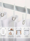 Modern Art Style Silver Shower Curtain: Waterproof Polyester with Crystal Design - Includes 12 Hooks - 71x71in