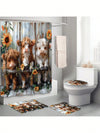 Moo-ve over boring bathroom decor - Introducing the Highland Cow Hammock Pattern Bathroom Curtain Set