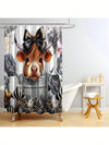 Fall Harvest Farmhouse Bathroom Set: Pumpkin Sunflower Shower Curtain and Toilet Lid Cover