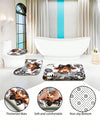 Fall Harvest Farmhouse Bathroom Set: Pumpkin Sunflower Shower Curtain and Toilet Lid Cover