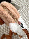 Quirky Khaki Plush Cartoon Animal Slant Shoulder Bag for Fun Fashion Lovers