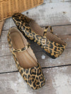 Stylish Suede Brown Leopard Print Ballet Flats with Charming Bow Detail