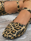 Stylish Suede Brown Leopard Print Ballet Flats with Charming Bow Detail