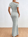 Elegant Asymmetric Mermaid Dress - Solid Color Summer Style