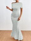 Elegant Asymmetric Mermaid Dress - Solid Color Summer Style