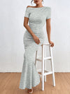 Elegant Asymmetric Mermaid Dress - Solid Color Summer Style