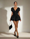 Elegant Black Sweetheart Mini Dress - Perfect for Parties & Vacations