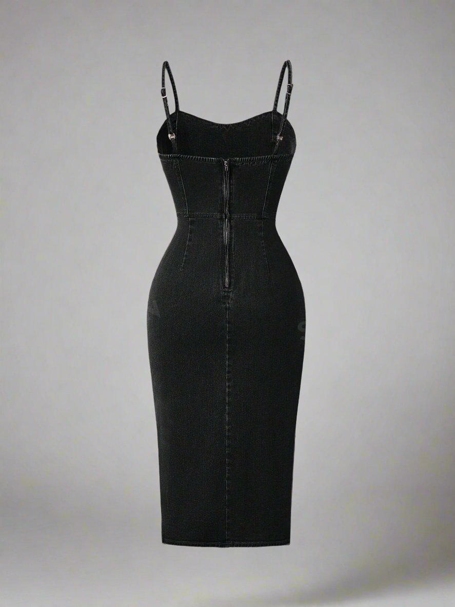 Step out in style with our Effortlessly Chic Summer Washed Denim Split Wrap Dress. Made with high-quality washed denim, this dress features a flattering split wrap design that is perfect for the summer months. Look chic and feel comfortable with this must-have piece for any wardrobe.