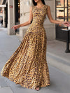 Wild Elegance: Leopard Print Sleeveless Maxi Dress for Every Occasion