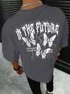 Men's Butterfly adn Slogan Graphic Tee - A Stylish Statement Piece