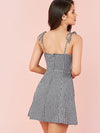 Essence of Elegance: Gingham Self-Tie Cami Mini Dress