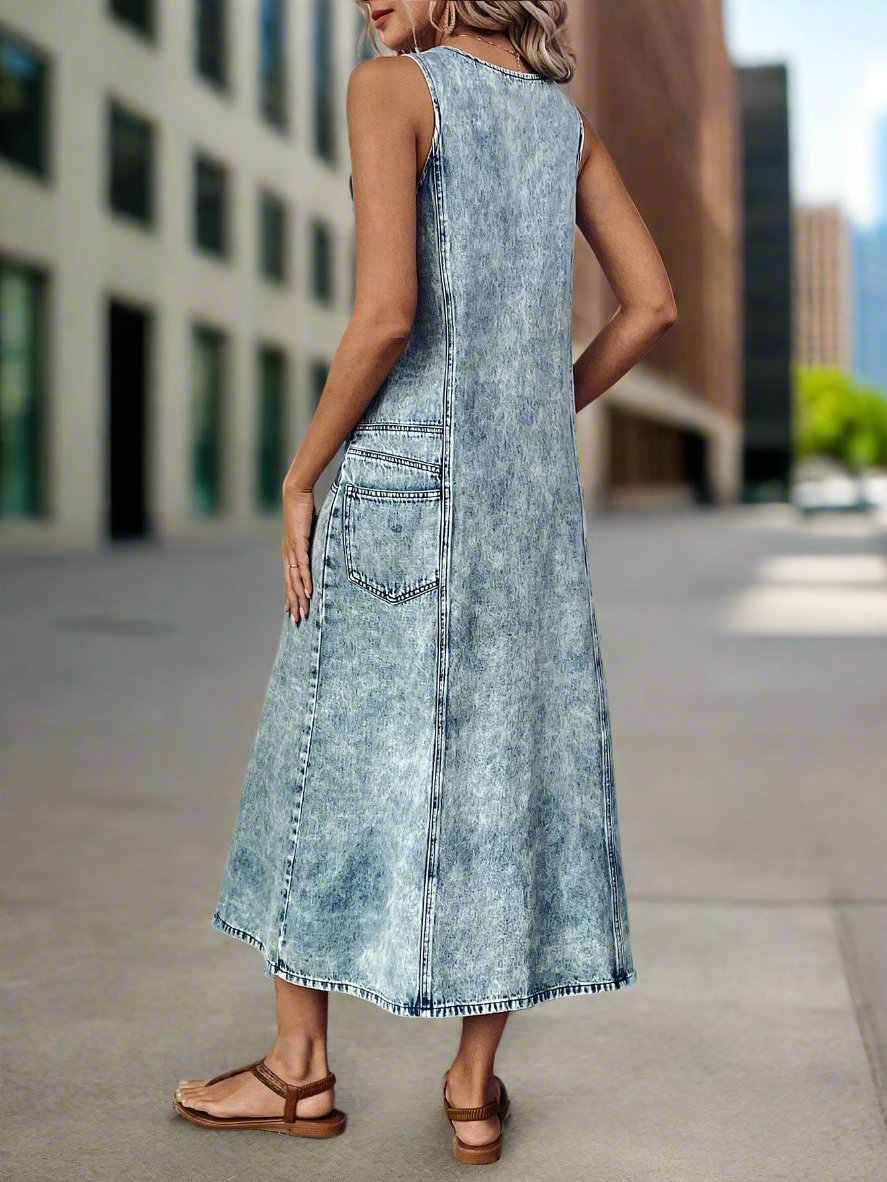 Elevate your vacation style effortlessly with our Chic & Casual Denim Dress. Constructed with high-quality denim, this dress offers a chic and casual look that is perfect for any vacation setting. Don't sacrifice style for comfort - our dress offers both. Perfect for any fashion-forward traveler.